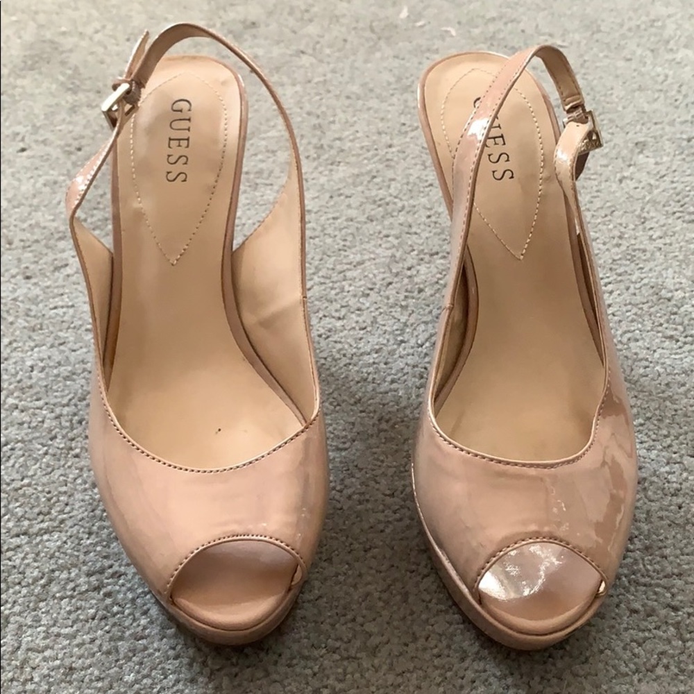 Guess nude platform 4 inch heels